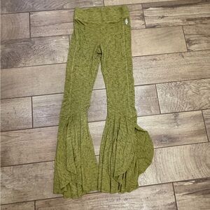 Free People Green Flared Leggings